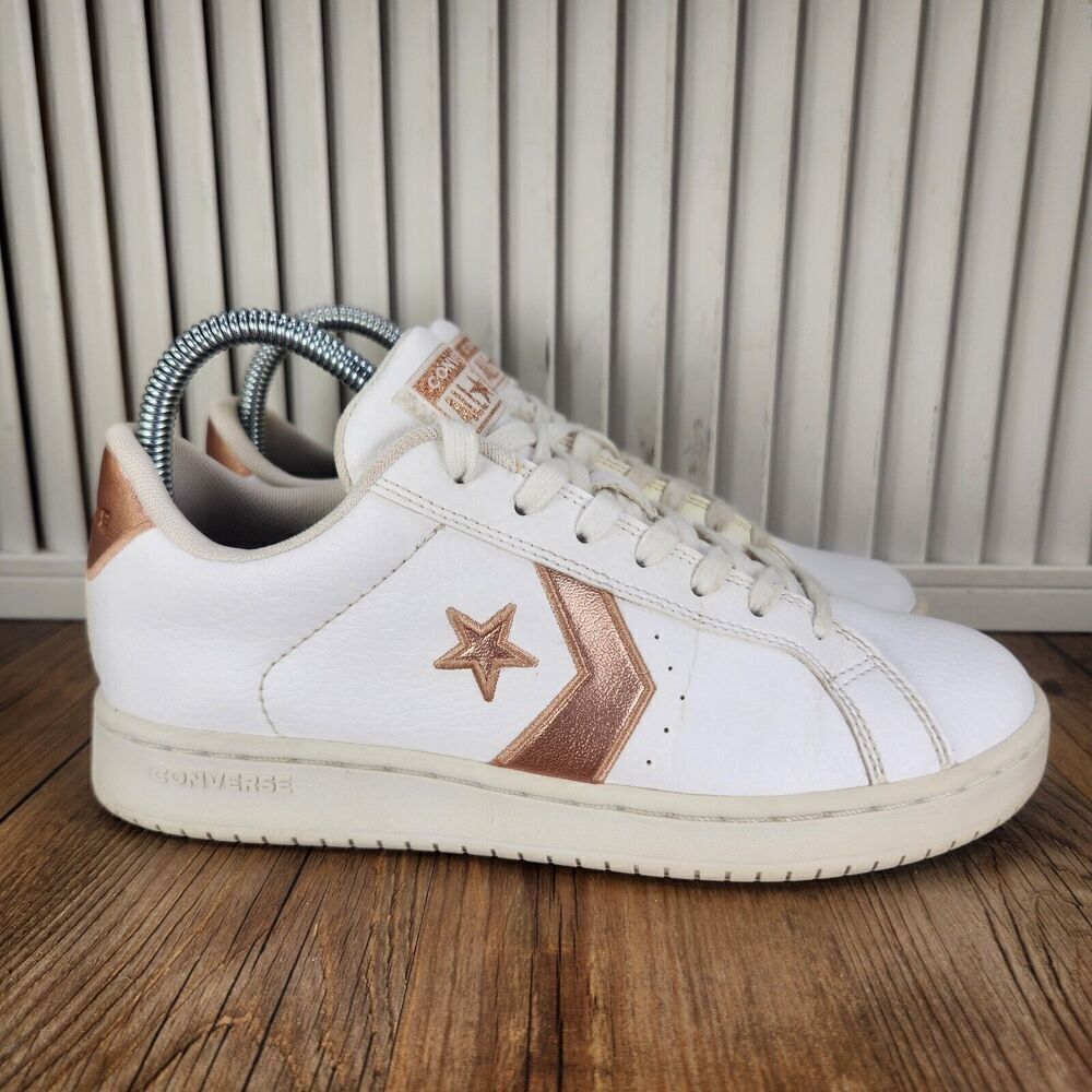 Womens 7 Converse EV3 OX 162868C White Rose Gold Skater Fashion Sneakers Shoes